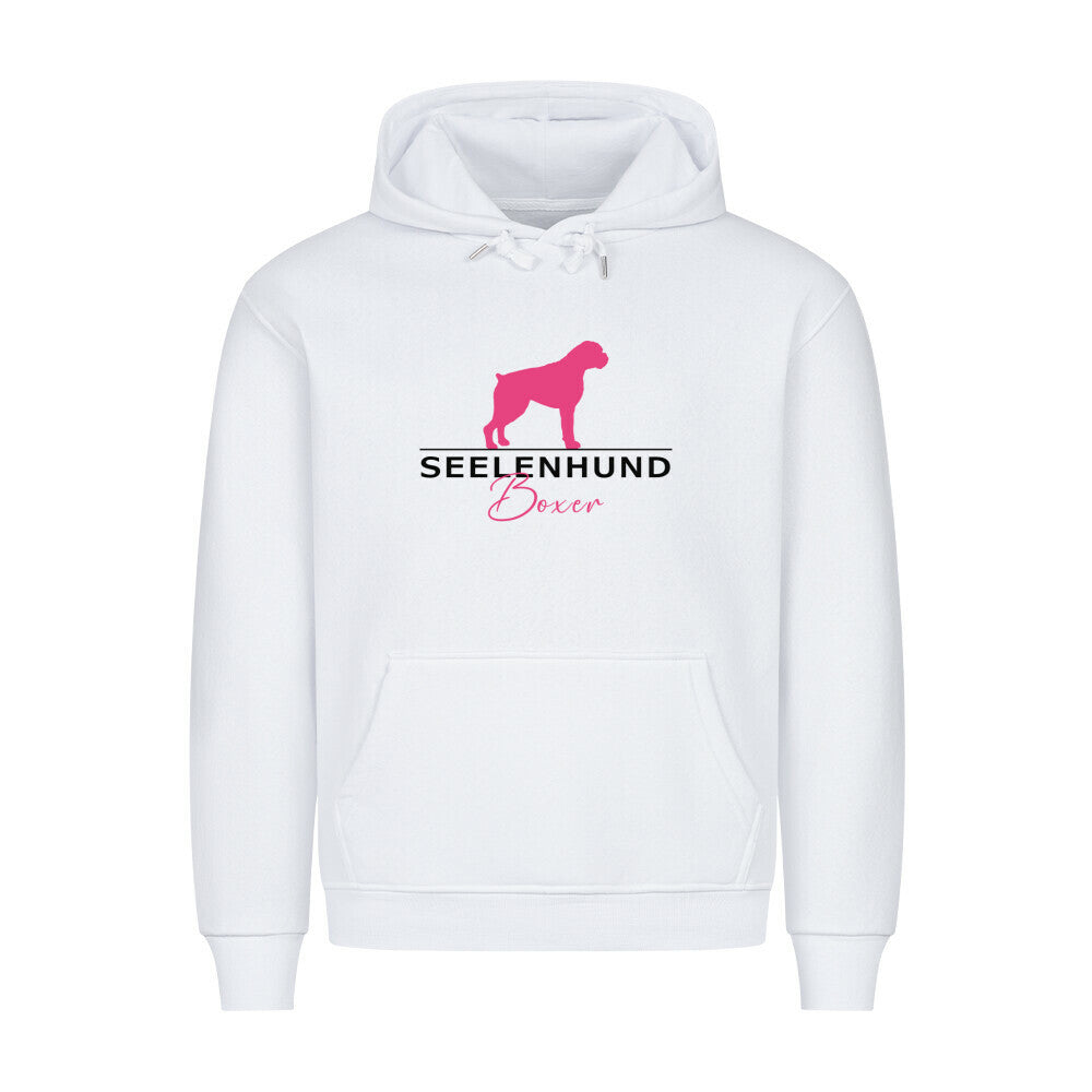 Premium Hoodie "Boxer - Seelenhund" Weiß – hunde-shirt.de