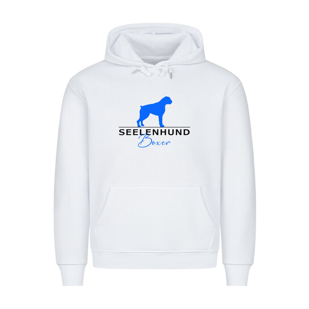 Premium Hoodie "Boxer - Seelenhund" Weiß – hunde-shirt.de