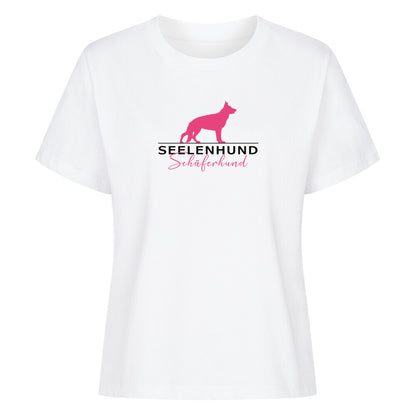 Premium Organic Damen-Shirt "Schäferhund - Seelenhund" Weiß – hunde-shirt.de