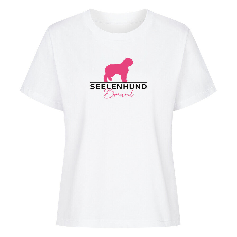 Premium Organic Damen-Shirt "Briard - Seelenhund" Weiß – hunde-shirt.de