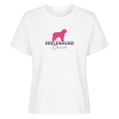 Premium Organic Damen-Shirt "Briard - Seelenhund" Weiß – hunde-shirt.de
