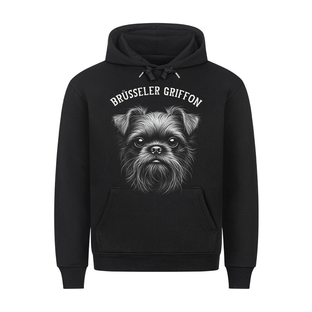 Premium Hoodie "Brüsseler Griffon - Pure" Schwarz – hunde-shirt.de