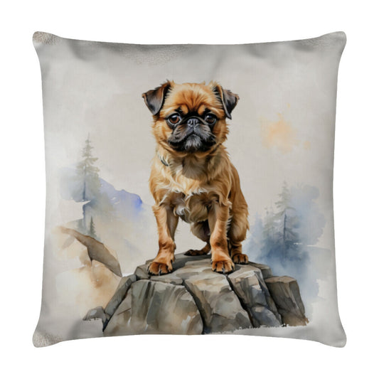 Kissen "Brüsseler Griffon - Natur" Weiß – hunde-shirt.de