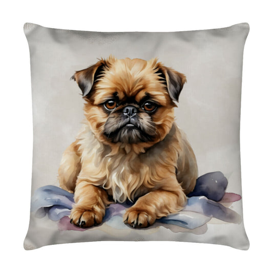Kissen "Brüsseler Griffon - Relax" Weiß – hunde-shirt.de