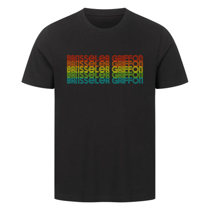 Premium T-Shirt "Brüsseler Griffon - RETRO" Schwarz – hunde-shirt.de