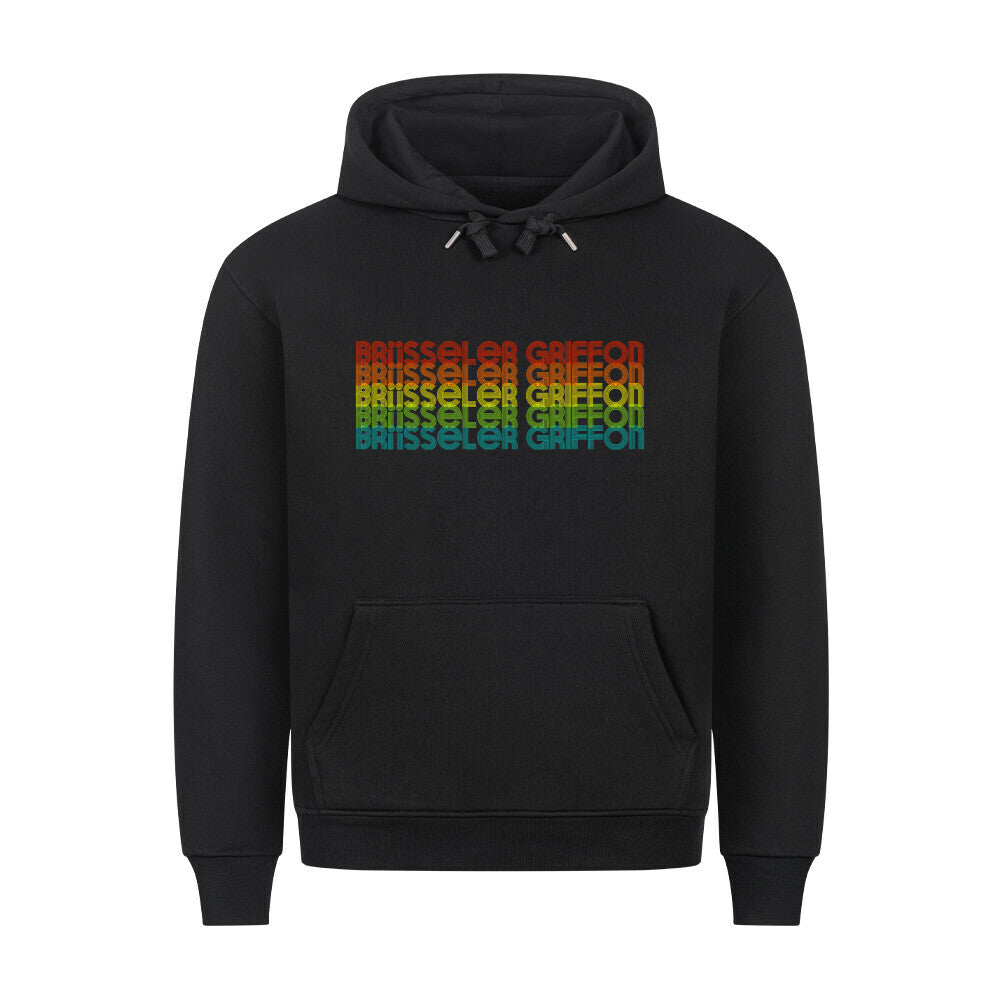 Premium Hoodie "Brüsseler Griffon - RETRO" Schwarz – hunde-shirt.de