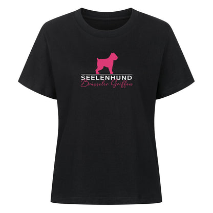 Premium Damen-Shirt "Brüsseler Griffon - Seelenhund" Schwarz – hunde-shirt.de