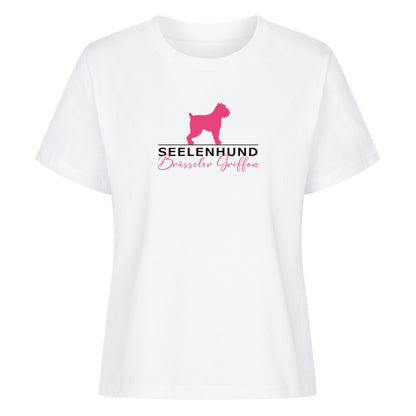 Premium Damen-Shirt "Brüsseler Griffon - Seelenhund" Weiß – hunde-shirt.de