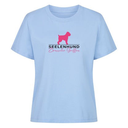 Premium Damen-Shirt "Brüsseler Griffon - Seelenhund" Sky Blue – hunde-shirt.de