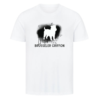 Premium T-Shirt "Brüsseler Griffon - Brush" Weiß – hunde-shirt.de