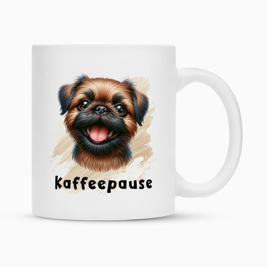 Tasse "Brüsseler Griffon - Kaffeepause" Weiß – hunde-shirt.de