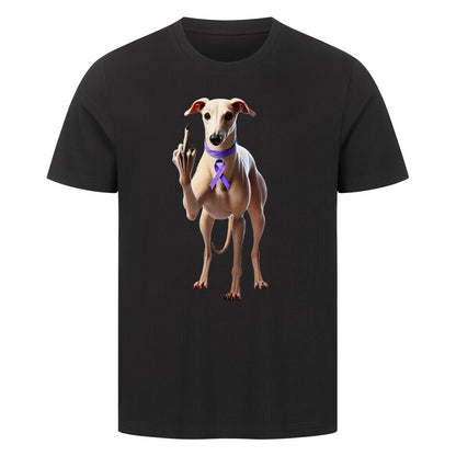 Premium T-Shirt "Greyhound - Fuck Cancer" Schwarz – hunde-shirt.de