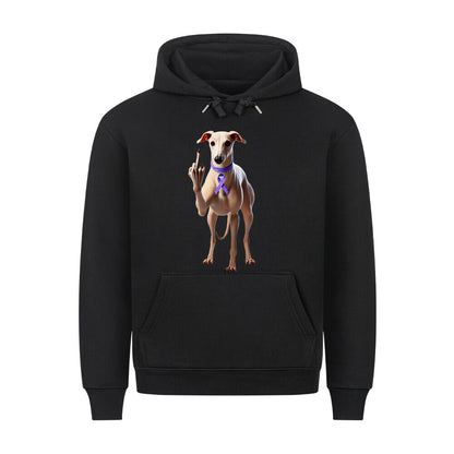 Premium Hoodie "Greyhound - Fuck Cancer" Schwarz – hunde-shirt.de