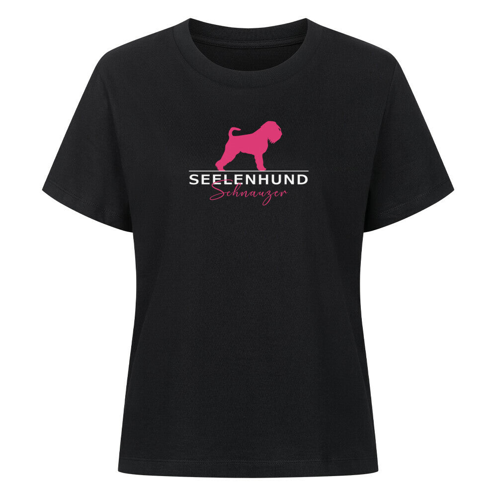 Premium Organic Damen-Shirt "Schnauzer- Seelenhund" Schwarz – hunde-shirt.de