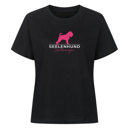 Premium Organic Damen-Shirt "Schnauzer- Seelenhund" Schwarz – hunde-shirt.de