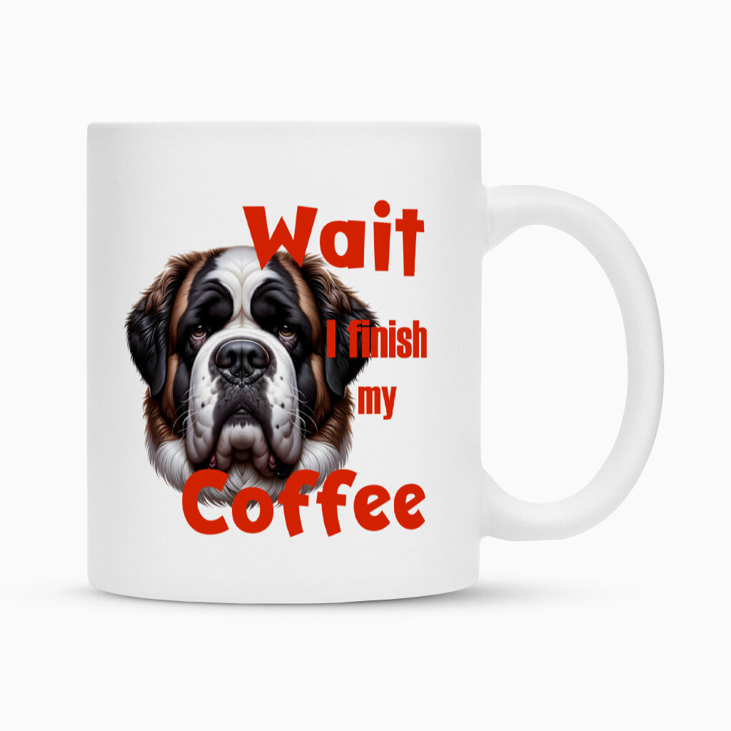 Tasse "Bernhardiner - Wait" Weiß – hunde-shirt.de