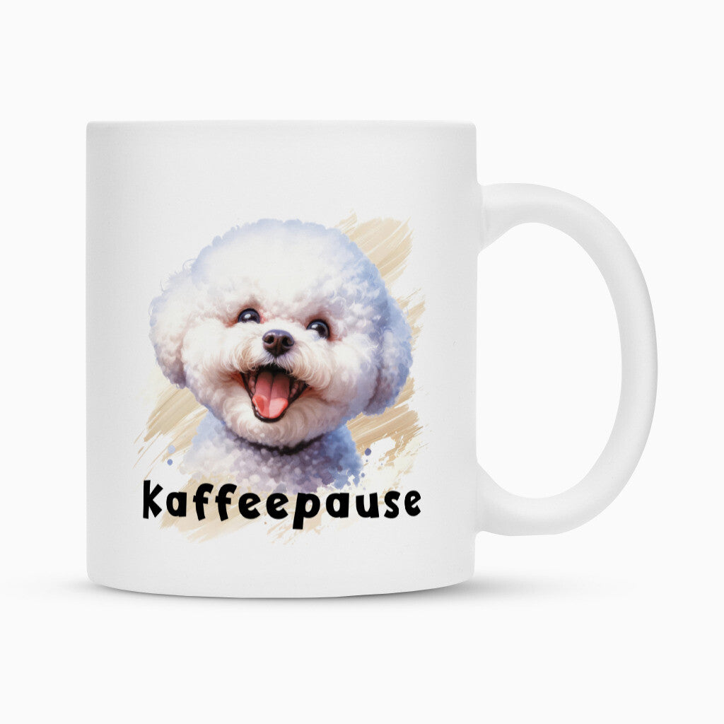 Tasse "Bichon Frisé - Kaffeepause" Weiß – hunde-shirt.de