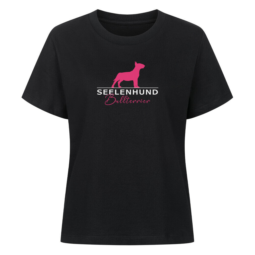 Premium Organic Damen-Shirt "Bullterrier - Seelenhund" Schwarz – hunde-shirt.de