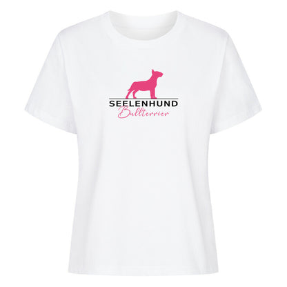 Premium Organic Damen-Shirt "Bullterrier - Seelenhund" Weiß – hunde-shirt.de