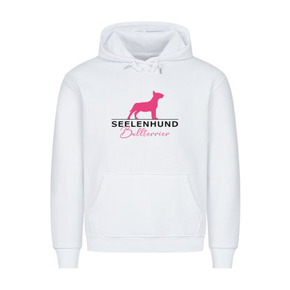 Premium Hoodie "Bullterrier - Seelenhund" Weiß – hunde-shirt.de
