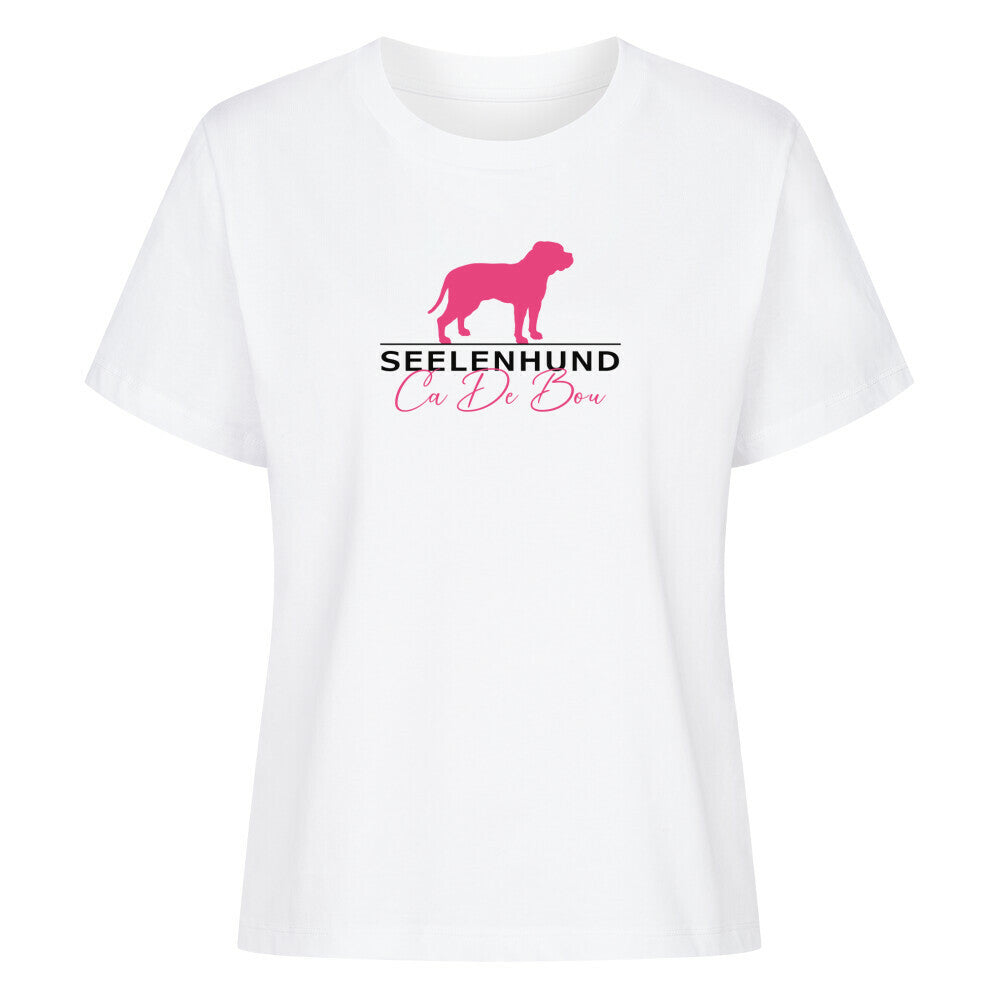 Premium Organic Damen-Shirt "Ca de Bou - Seelenhund" Weiß – hunde-shirt.de
