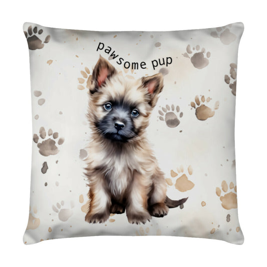 Kissen "Cairn Terrier - Pawsome Pup" Weiß – hunde-shirt.de