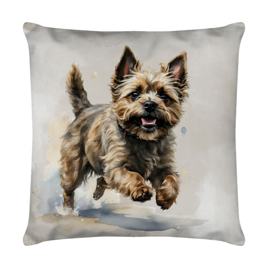 Kissen "Cairn Terrier - Run" Weiß – hunde-shirt.de