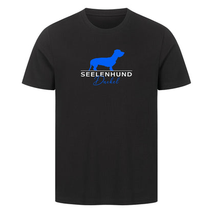 Premium T-Shirt "Rauhaardackel - Seelenhund" Schwarz – hunde-shirt.de