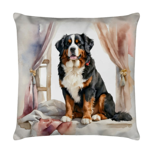 Kissen "Berner Sennenhund - Sitz" Weiß – hunde-shirt.de
