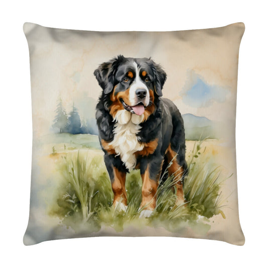Kissen "Berner Sennenhund - Natur" Weiß – hunde-shirt.de
