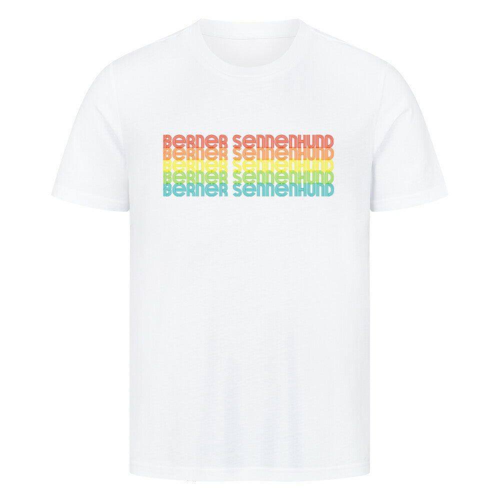 Premium T-Shirt "Berner Sennenhund - RETRO" Weiß – hunde-shirt.de