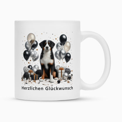 Tasse "Appenzeller - Glückwunsch" Weiß – hunde-shirt.de
