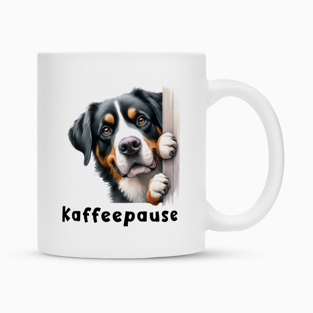 Tasse "Appenzeller - Kaffeepause" Weiß – hunde-shirt.de