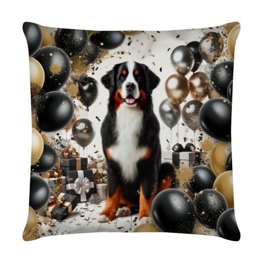 Kissen "Berner Sennenhund - Geburtstag" Weiß – hunde-shirt.de