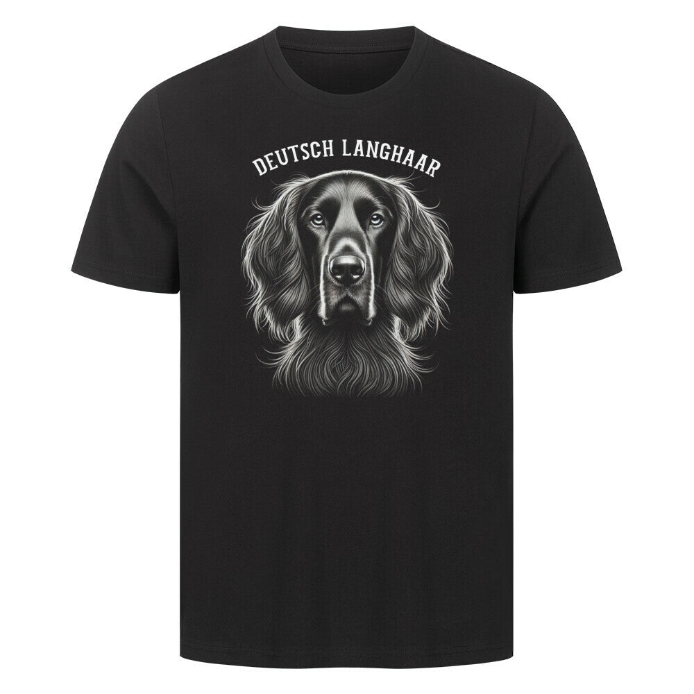 Premium T-Shirt "Deutsch Langhaar - Pure" Schwarz – hunde-shirt.de