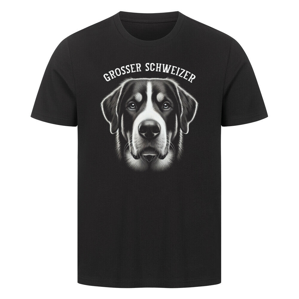 Premium T-Shirt "Großer Schweizer - Pure" Schwarz – hunde-shirt.de