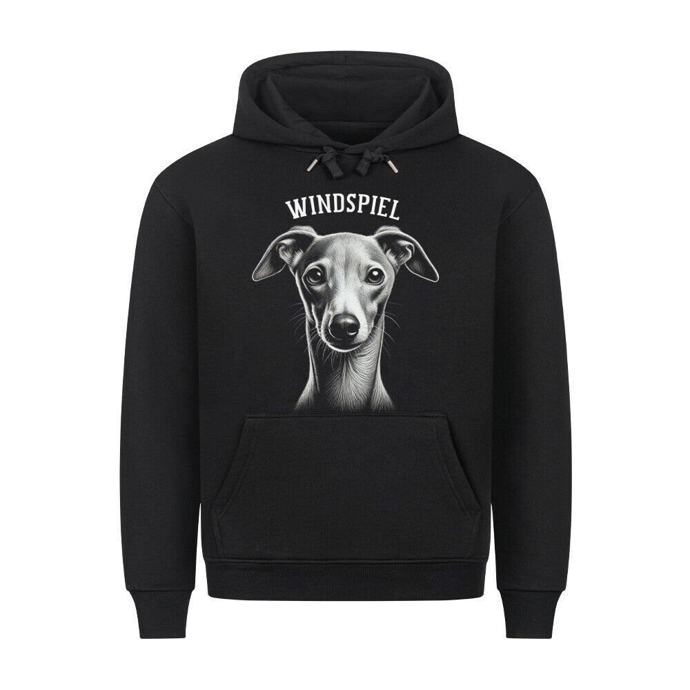 Premium Hoodie "Windspiel - Pure" Schwarz – hunde-shirt.de