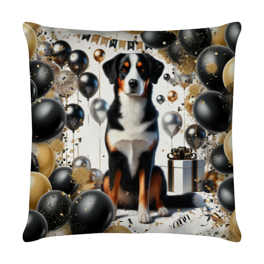 Kissen "Appenzeller Senenhund - Geburtstag" Weiß – hunde-shirt.de