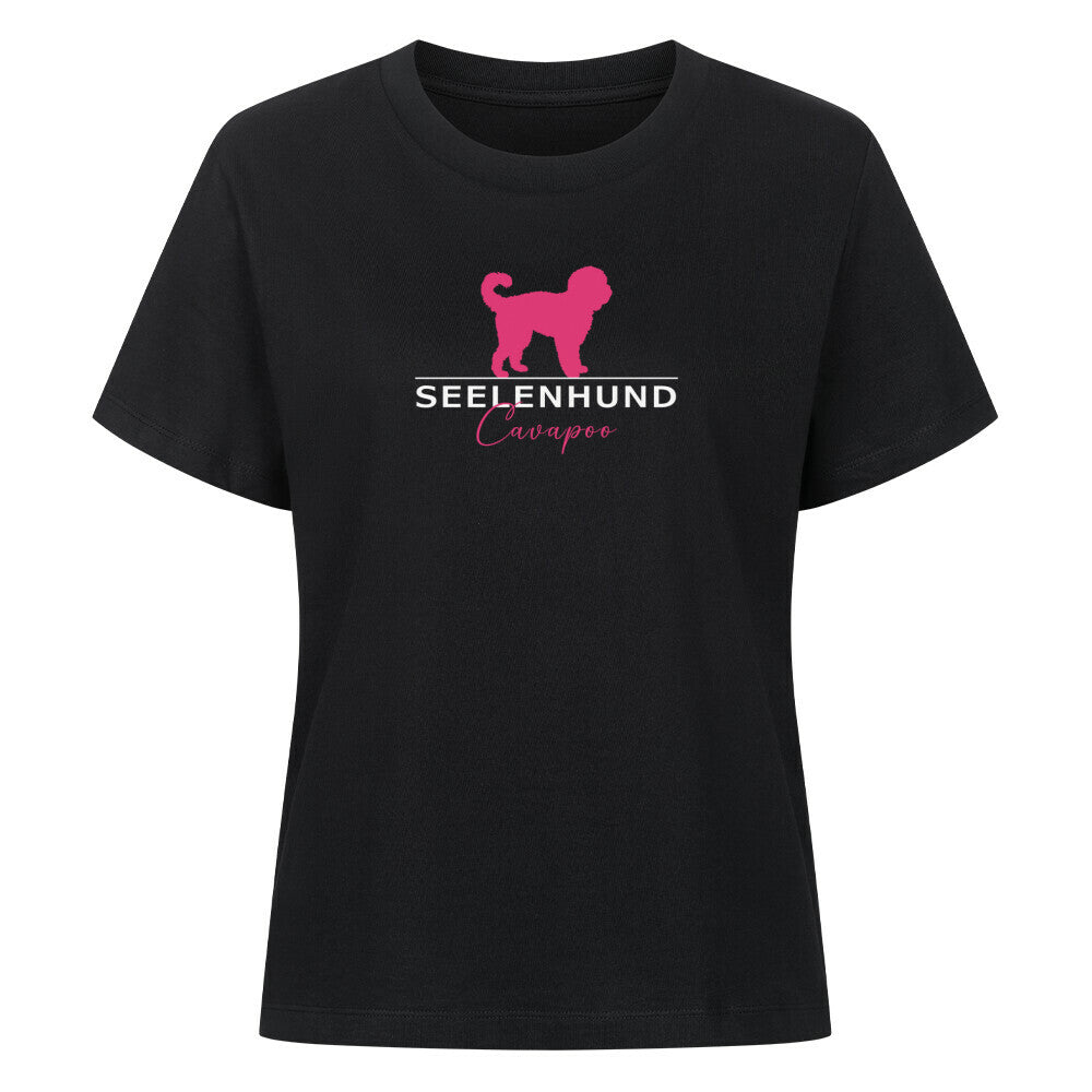 Premium Damen-Shirt "Cavapoo - Seelenhund" Schwarz – hunde-shirt.de