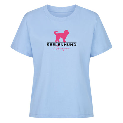 Premium Damen-Shirt "Cavapoo - Seelenhund" Sky Blue – hunde-shirt.de