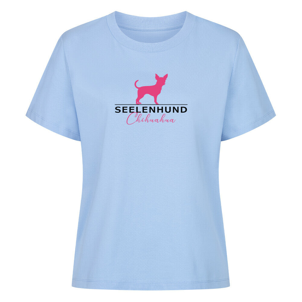 Premium Damen-Shirt "Chihuahua - Seelenhund" Sky Blue – hunde-shirt.de