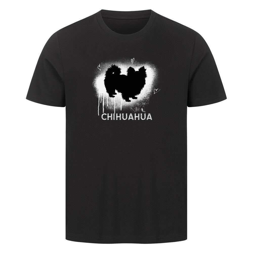 Premium T-Shirt "Chihuahua Langhaar - Brush" Schwarz – hunde-shirt.de