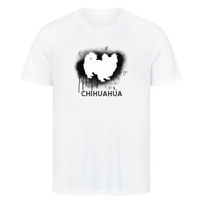 Premium T-Shirt "Chihuahua Langhaar - Brush" Weiß – hunde-shirt.de