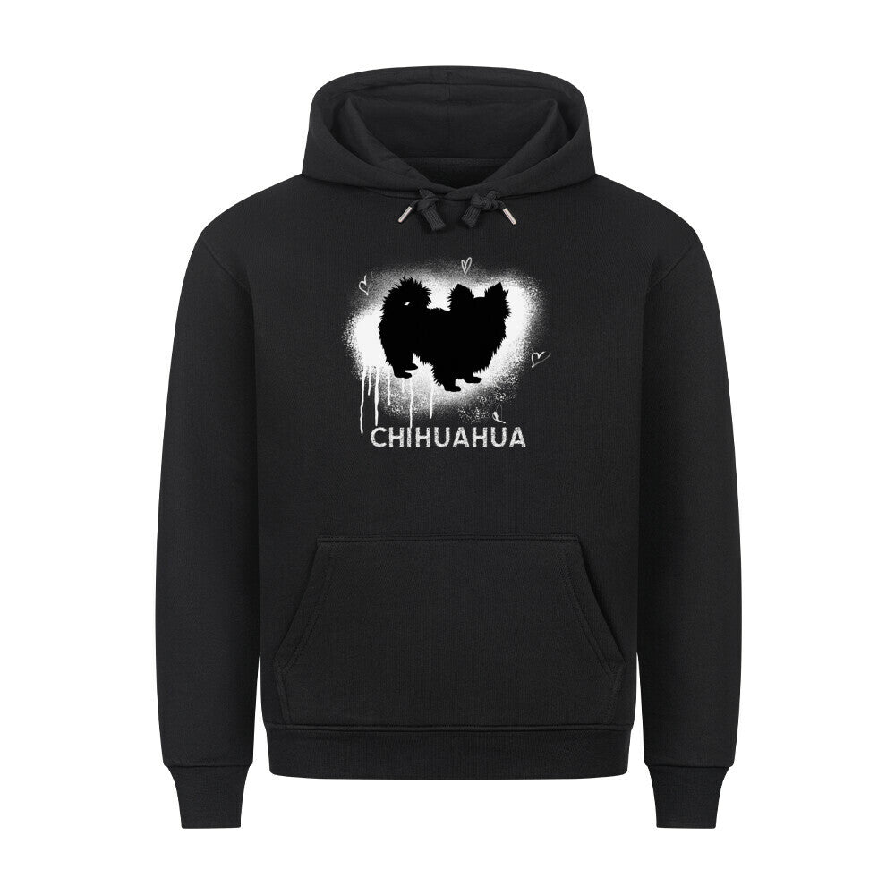 Premium Hoodie "Chihuahua Langhaar - Brush" Schwarz – hunde-shirt.de