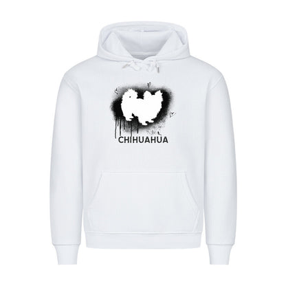 Premium Hoodie "Chihuahua Langhaar - Brush" Weiß – hunde-shirt.de