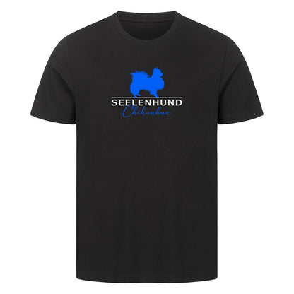 Premium T-Shirt "Chihuahua Langhaar - Seelenhund" Schwarz – hunde-shirt.de