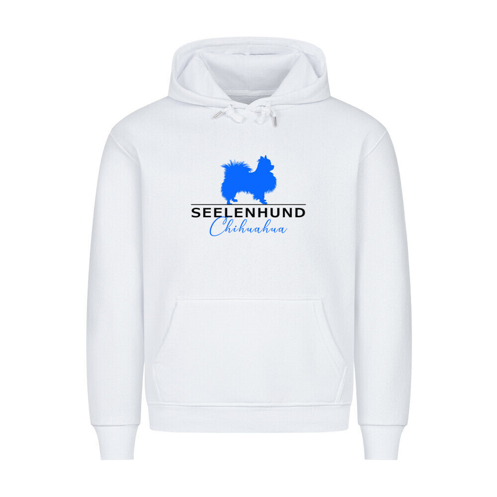Premium Hoodie "Chihuahua Langhaar - Seelenhund" Weiß – hunde-shirt.de