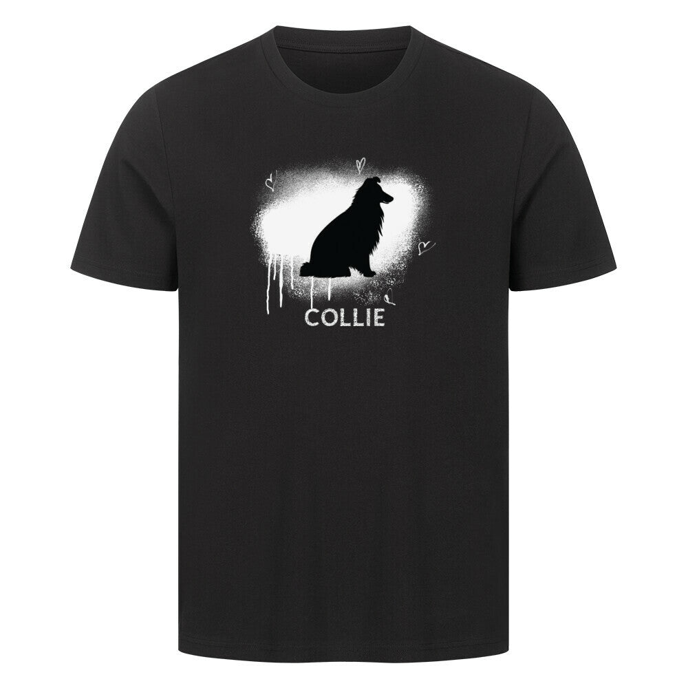 Premium T-Shirt "Collie - Brush" Schwarz – hunde-shirt.de