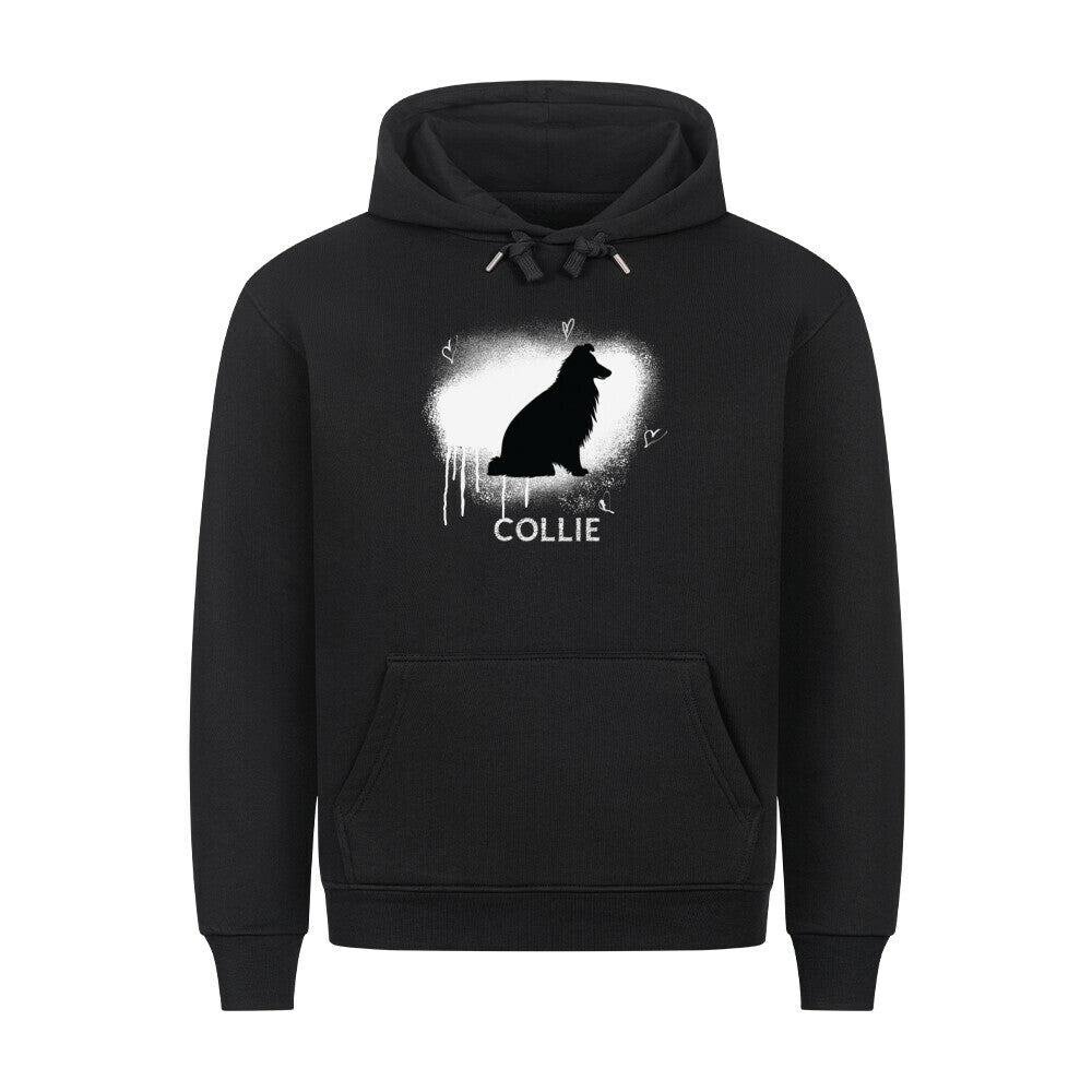 Premium Hoodie "Collie - Brush" Schwarz – hunde-shirt.de