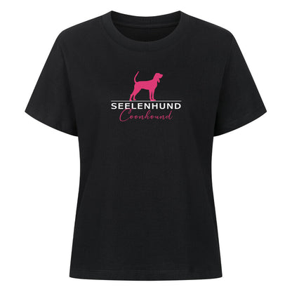 Premium Damen-Shirt "Coonhound - Seelenhund" Schwarz – hunde-shirt.de